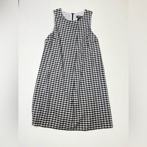 DKNY Black & White Gingham Sleeveless Shift Dress Size 4